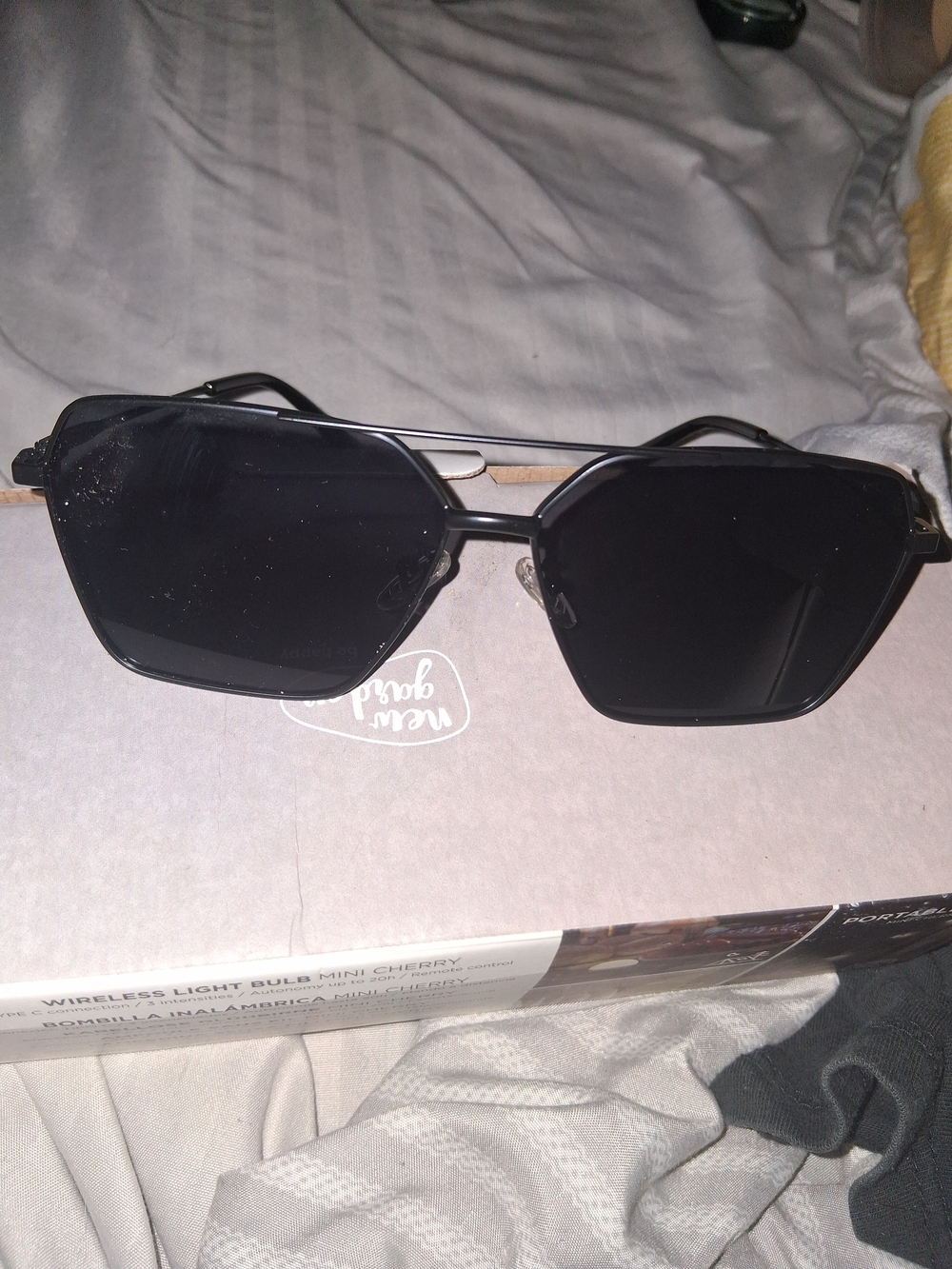 Women’s Black Geometric Sunglasses - Unbranded